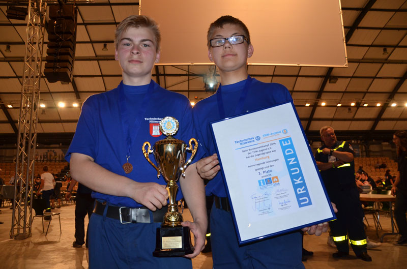 Aus der THW-Jugend Hamburg-Nord waren Thomas und Sören Teil der Wettkampfmannschaft.